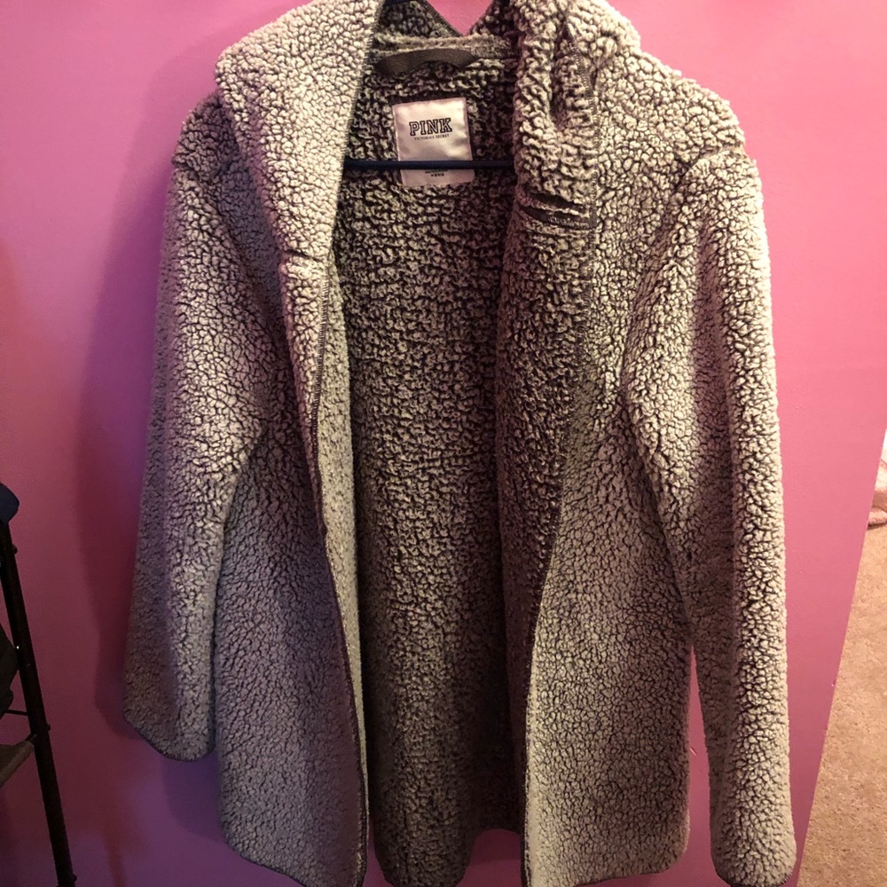 Pink Sherpa cardigan